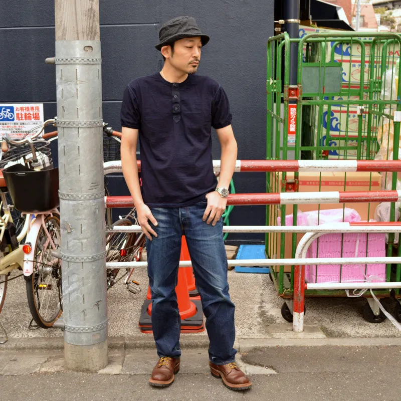 UES "662401" Indigo Henley Neck Tee