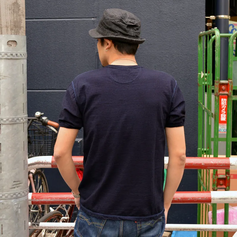 UES "662401" Indigo Henley Neck Tee