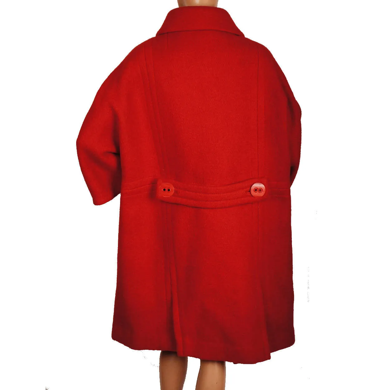Vintage 1960s Simonetta and Fabiani Red Wool Coat