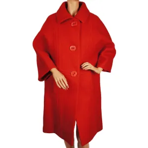 Vintage 1960s Simonetta and Fabiani Red Wool Coat
