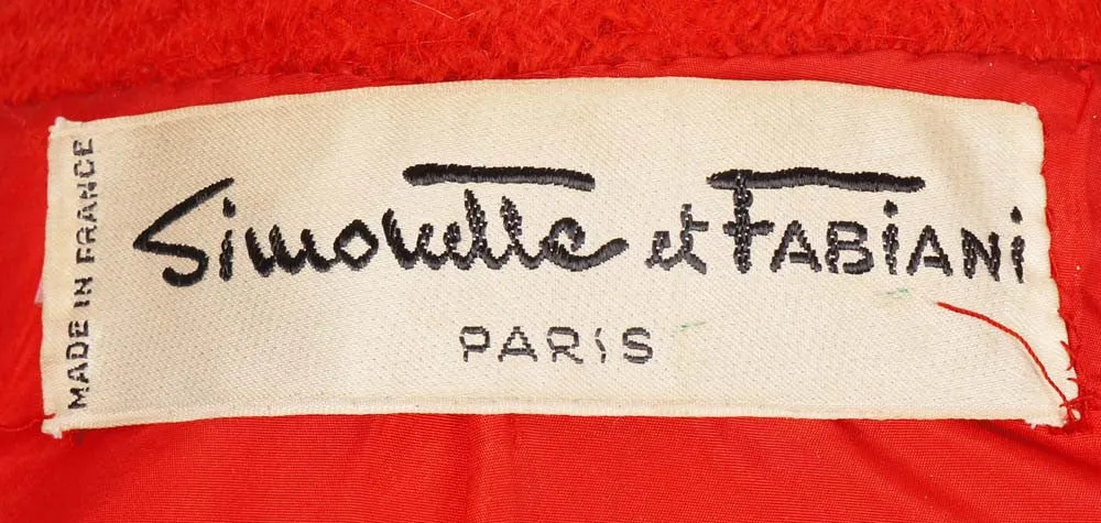 Vintage 1960s Simonetta and Fabiani Red Wool Coat